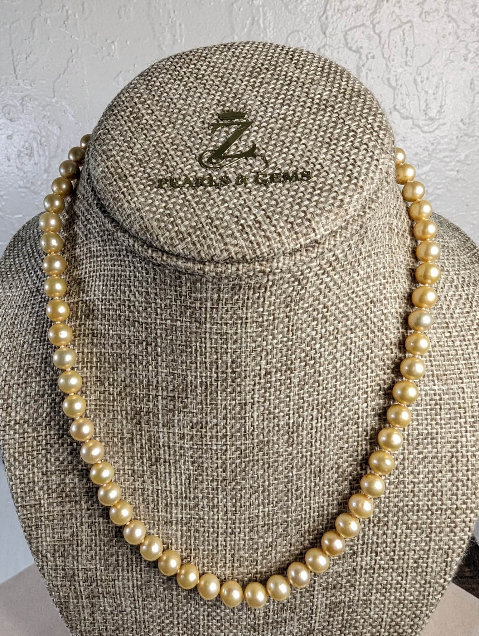 Baby South Sea Pearls Strand Necklace (Golden)