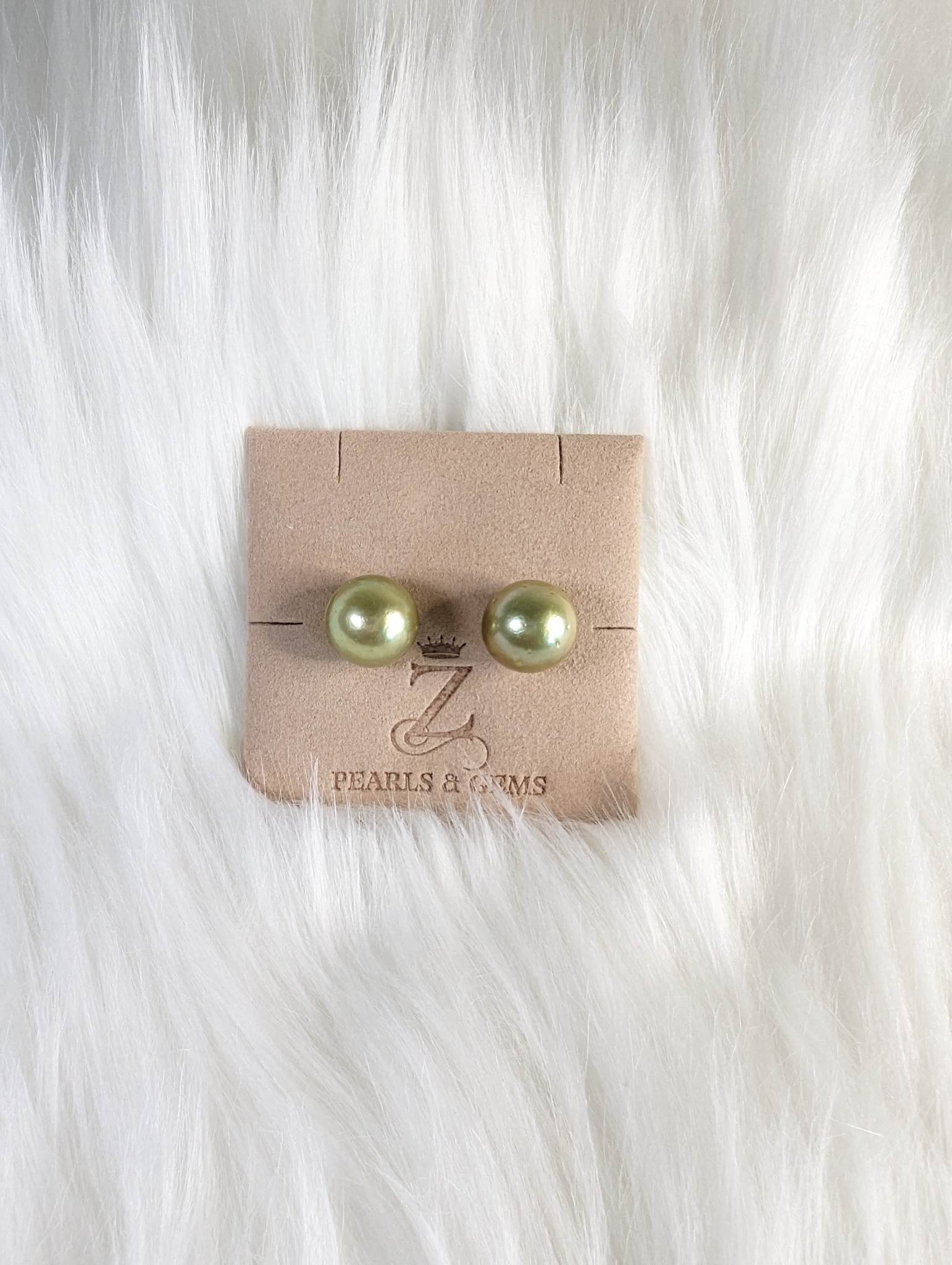Glaring 14mm South Sea Pearl Stud Earrings