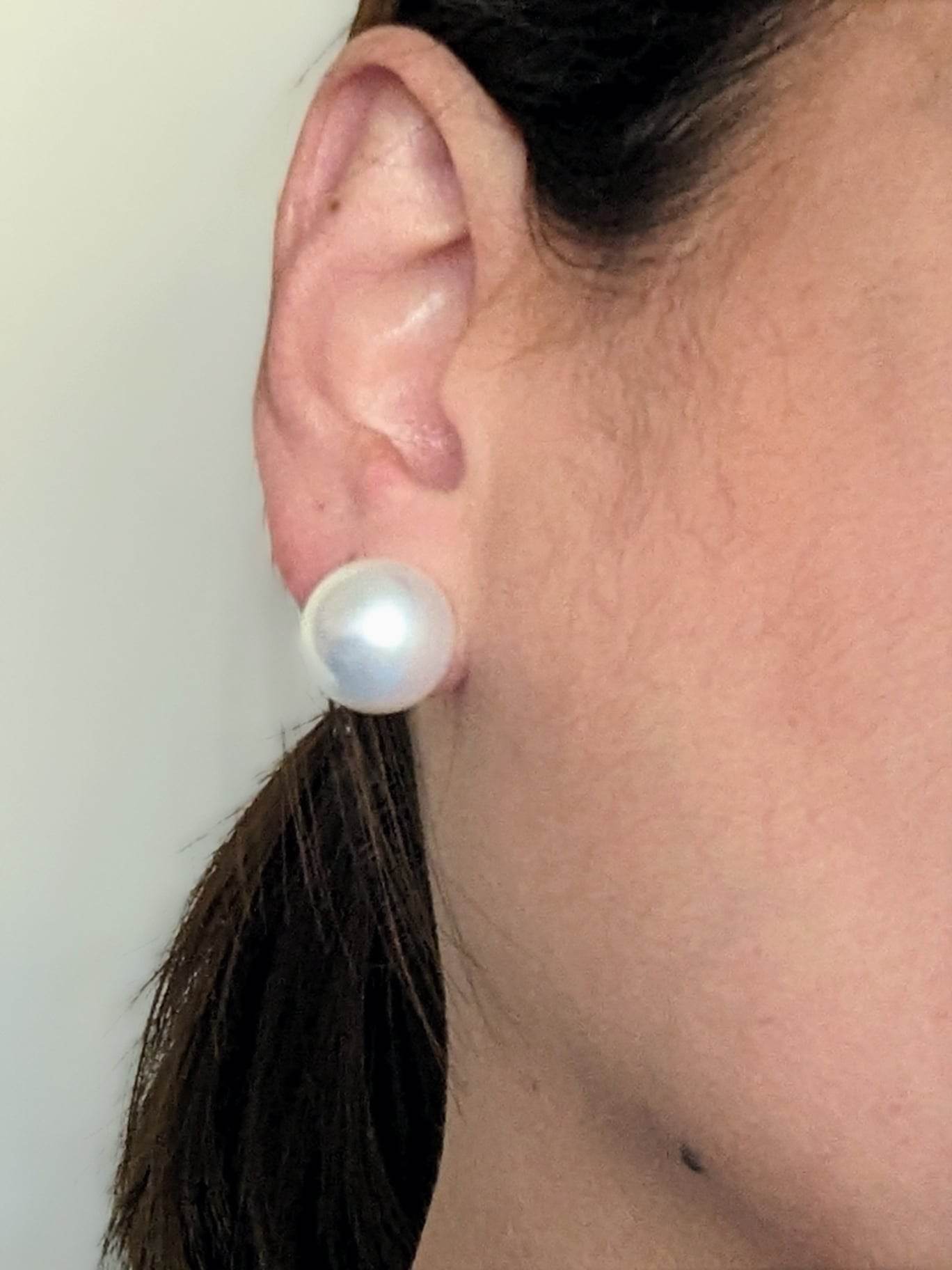 Glaring 14mm South Sea Pearl Stud Earrings