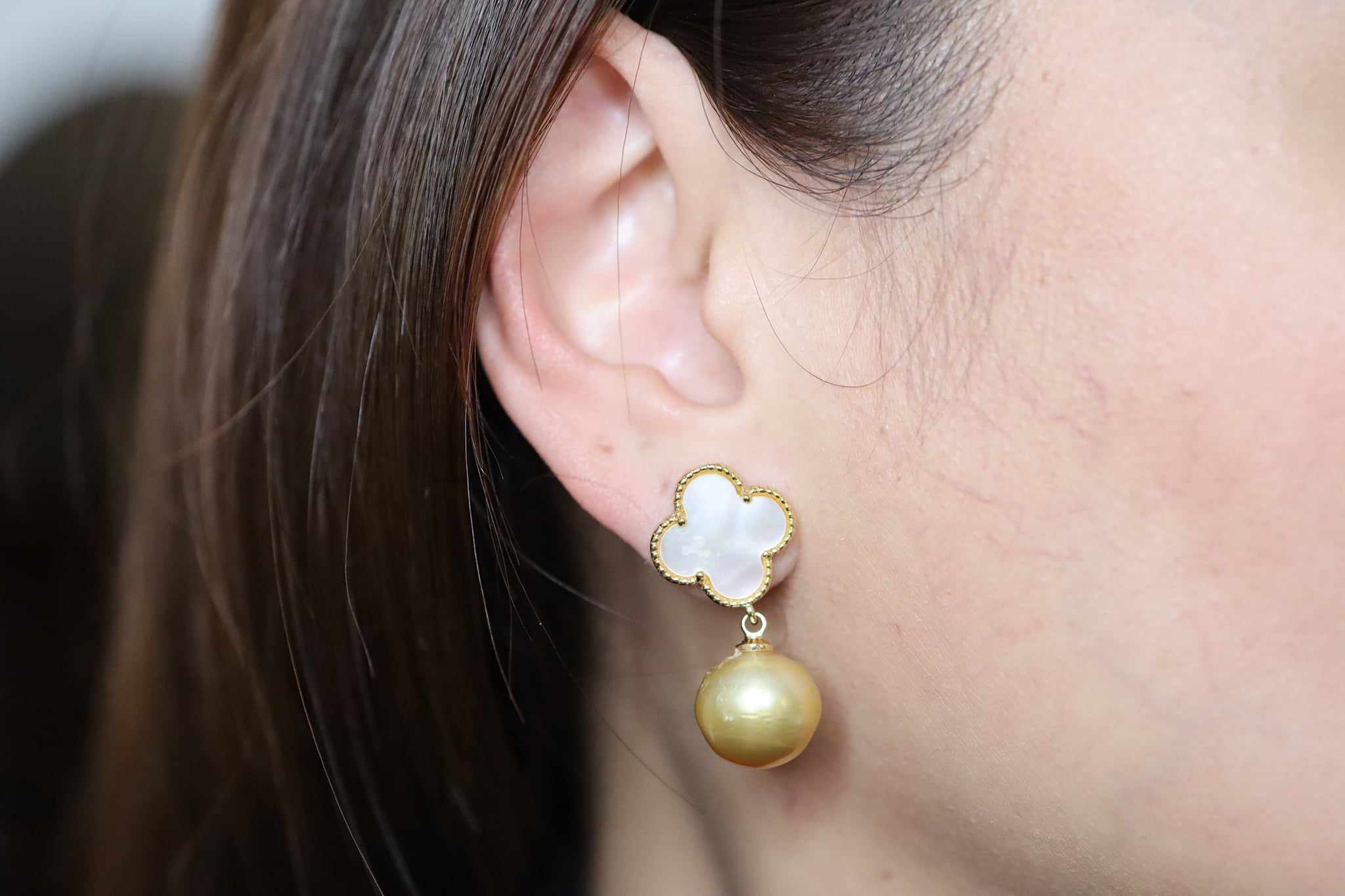 Clover South Sea Pearl Earrings