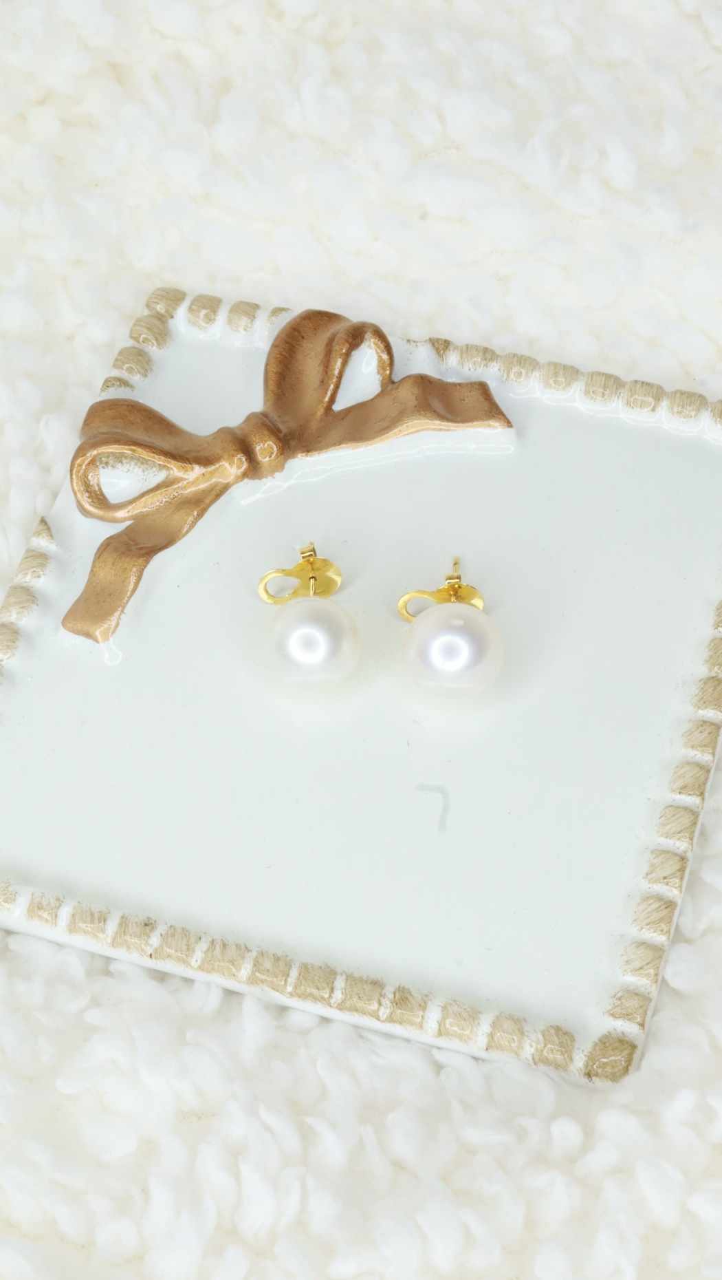 14 karat solid gold pearl stud earrings with lifters