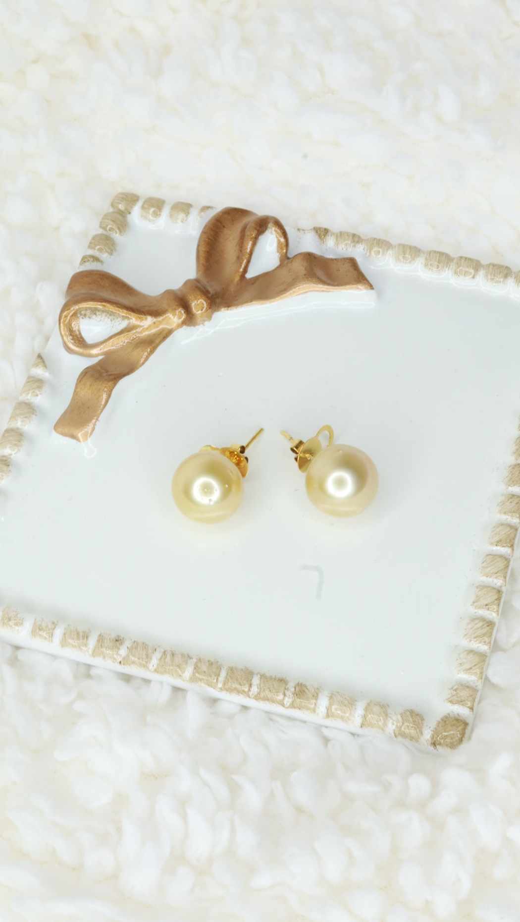 14 karat solid gold pearl stud earrings with lifters