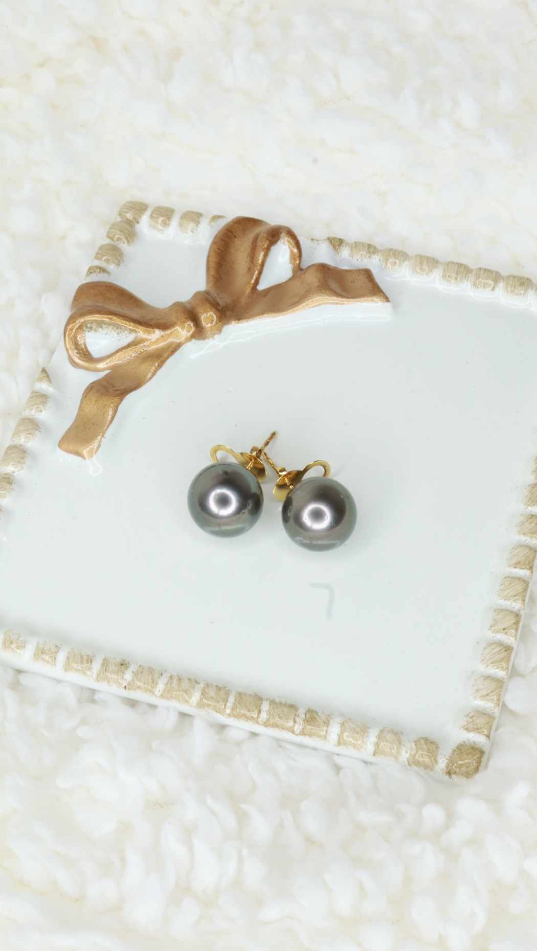 14 karat solid gold pearl stud earrings with lifters