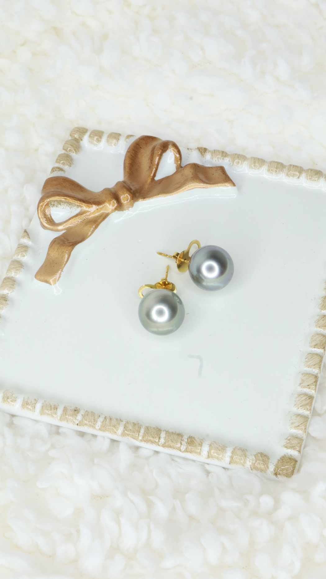 14 karat solid gold pearl stud earrings with lifters