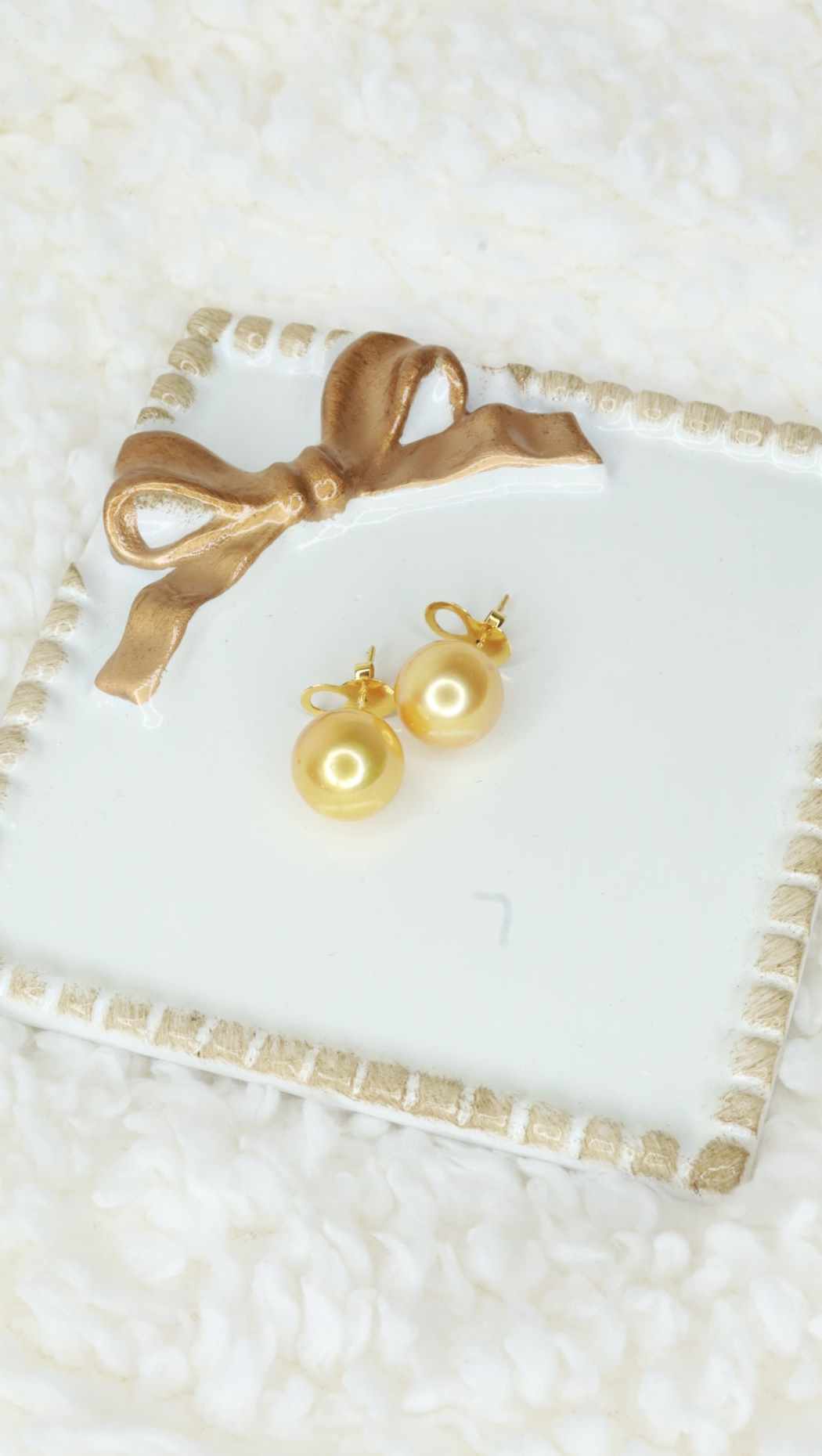 14 karat solid gold pearl stud earrings with lifters