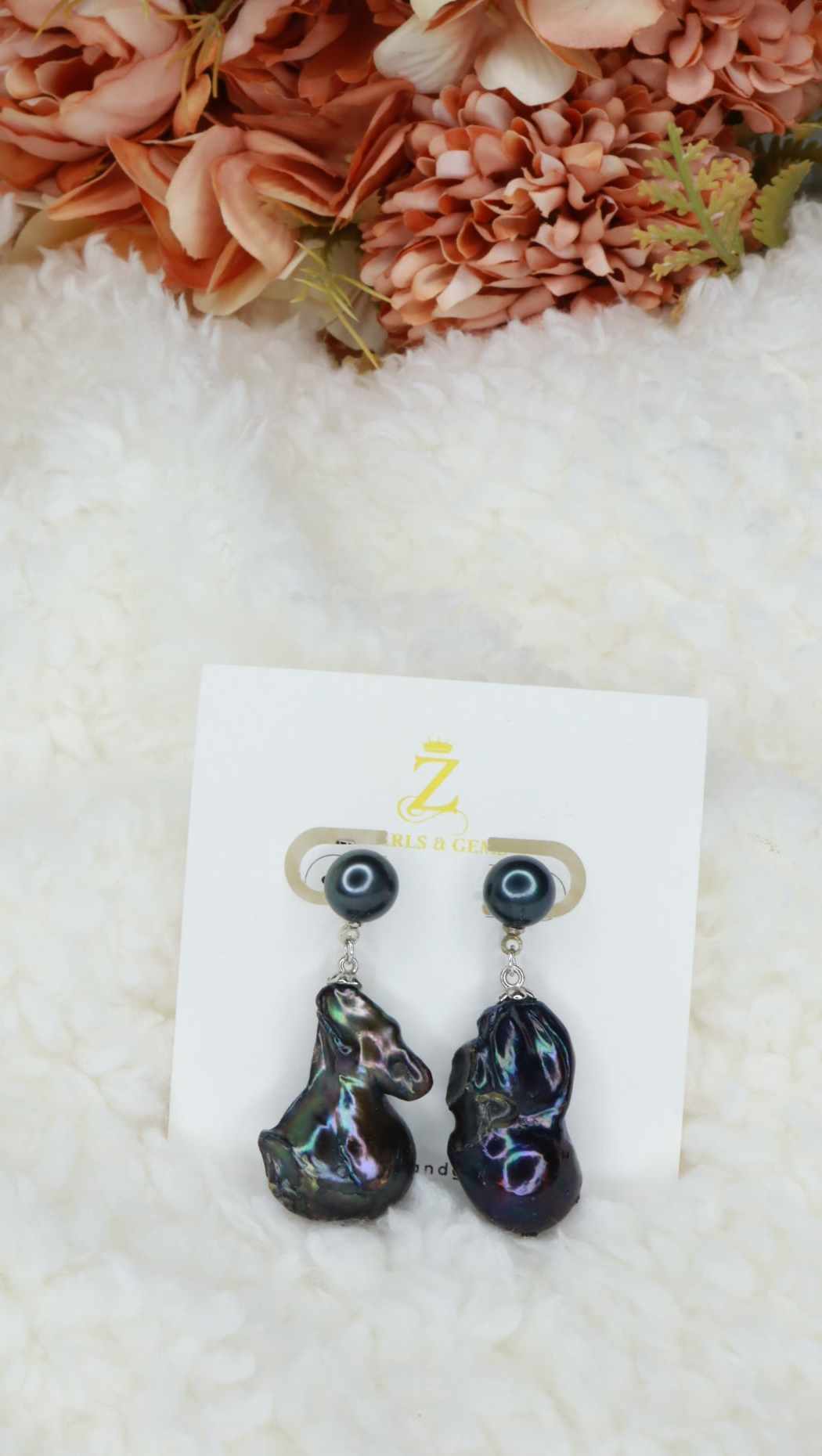 Baroque pearl drop earrings