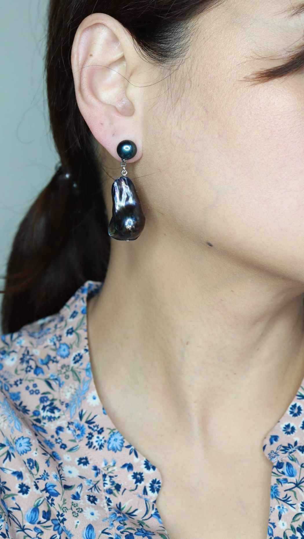 Baroque pearl drop earrings