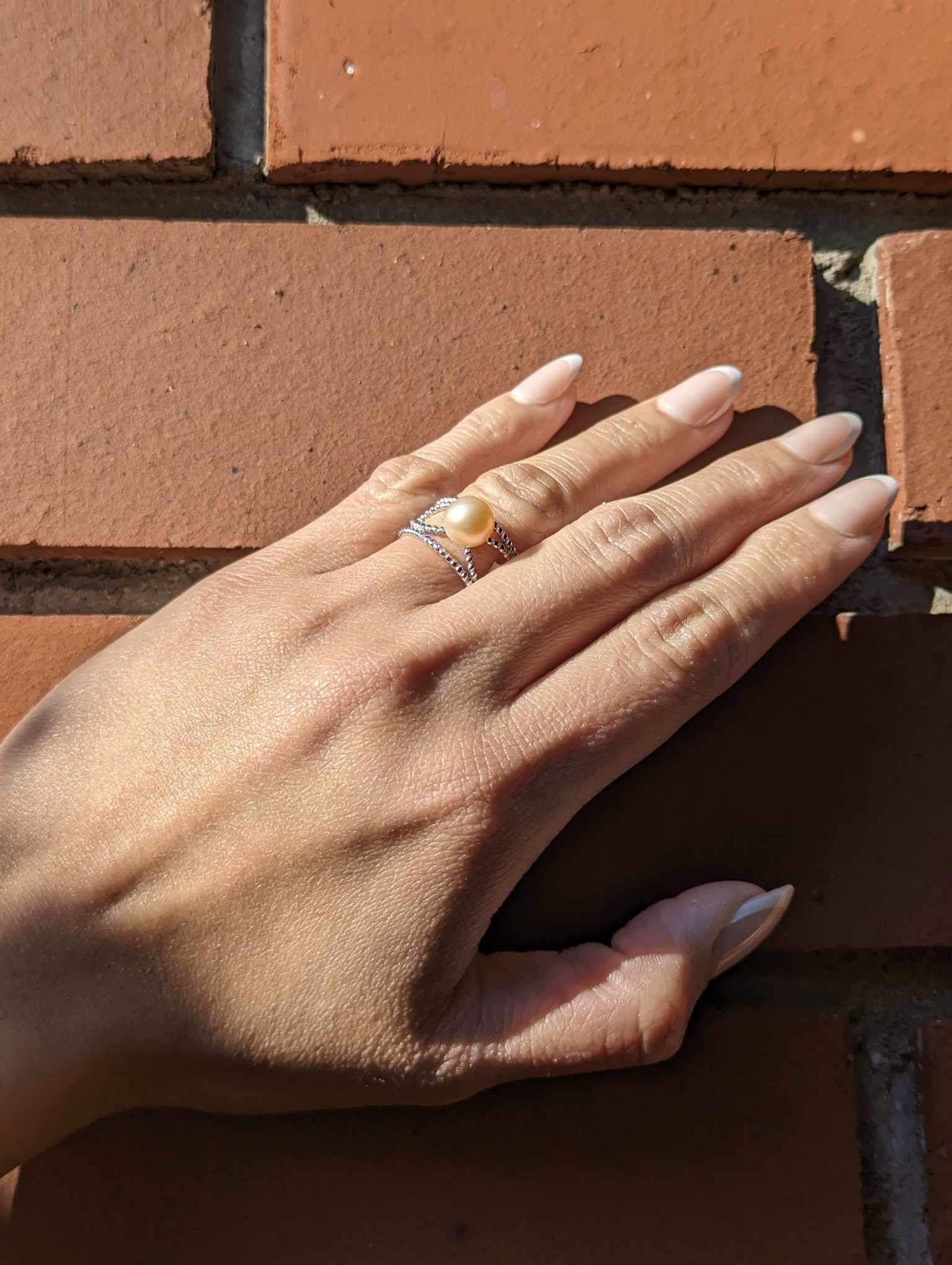 Cream freshwater pearl ring