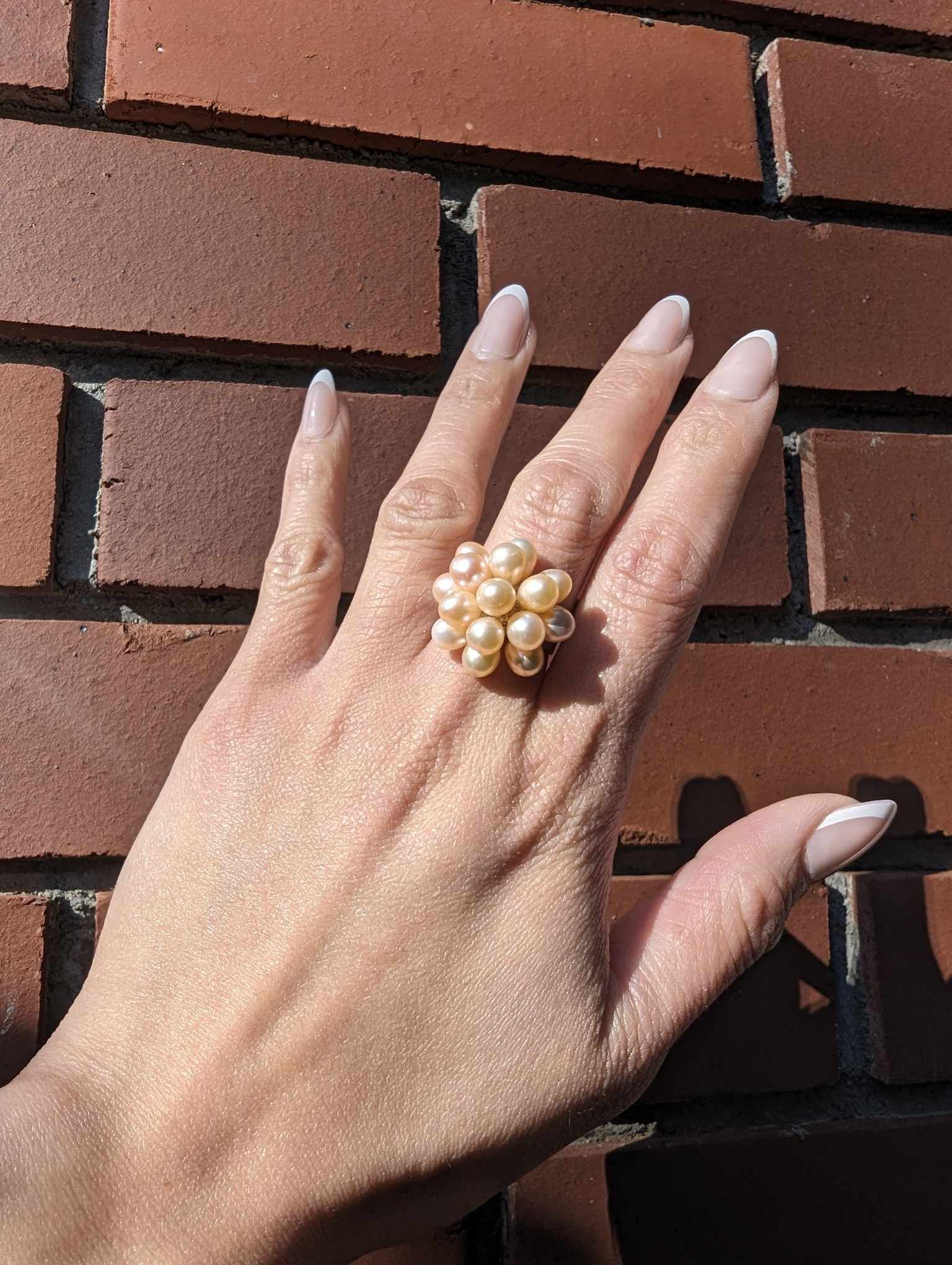 Cluster pearl statement ring