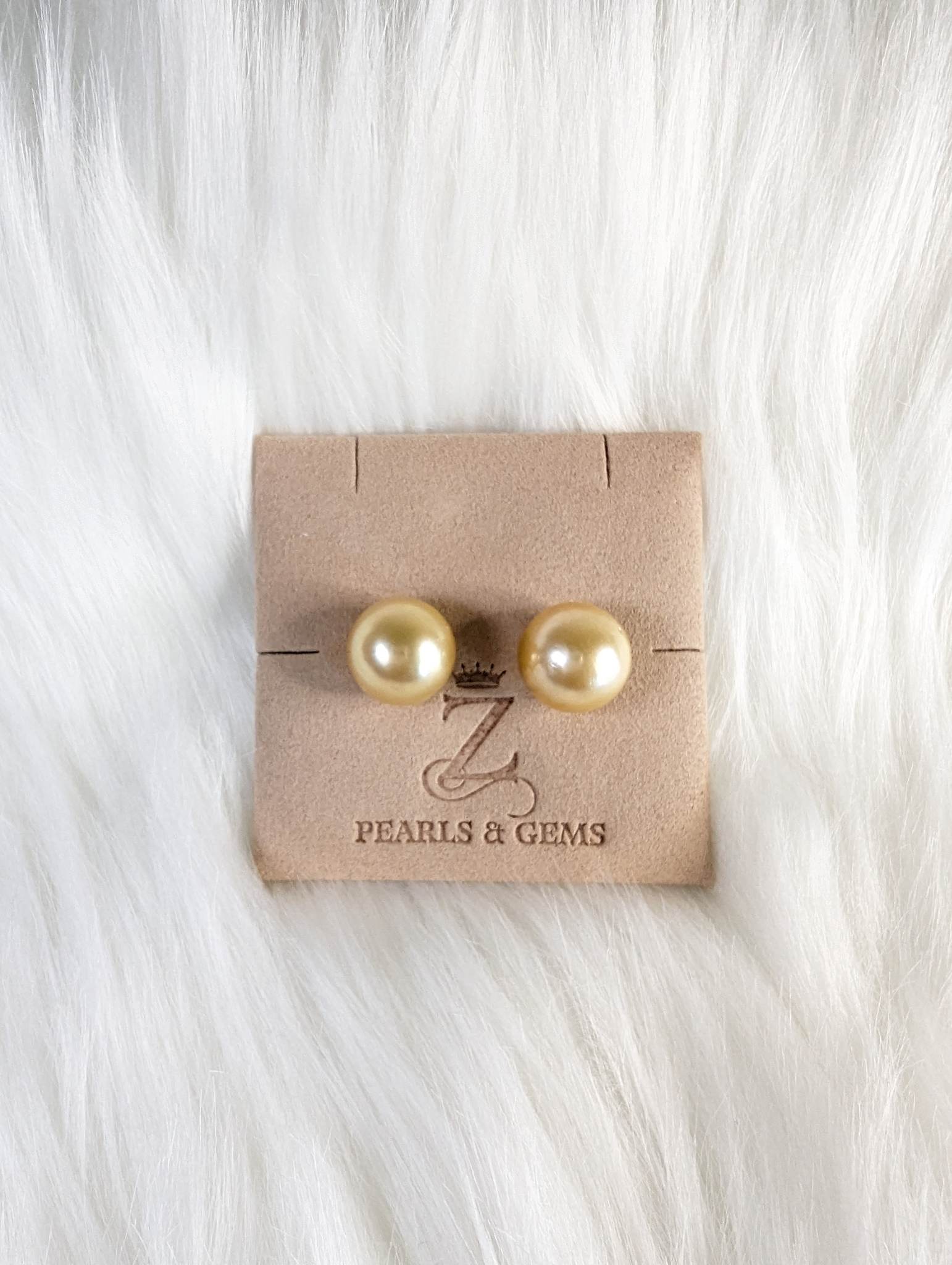 Glaring 14mm South Sea Pearl Stud Earrings